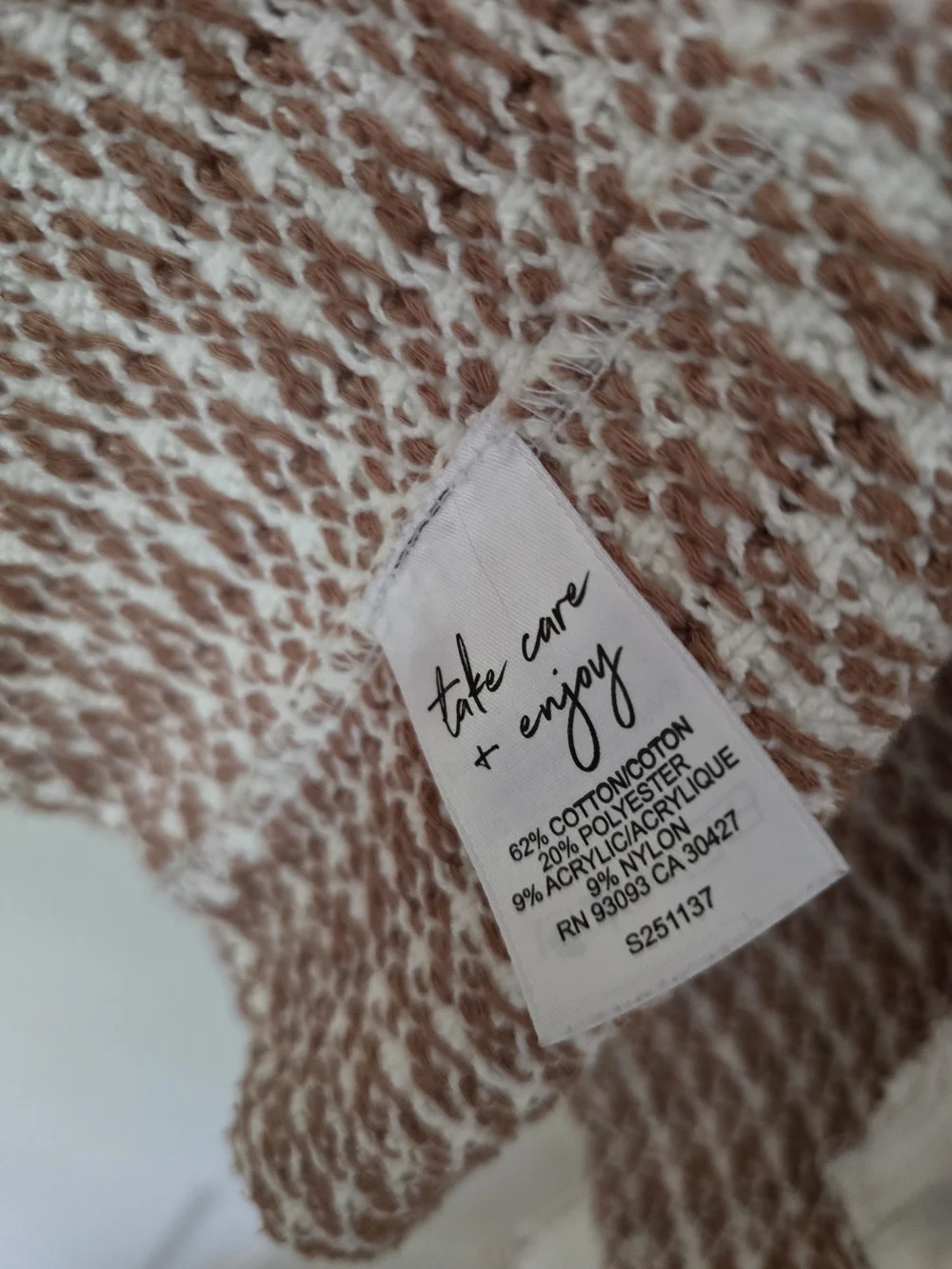 NIC+ZOE Cream Pinstripe Knit Zip Jacket